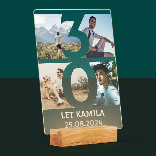 Fotokoláž: 30 Let Číslo Fotky - Tisk Na Akrylovém Skle