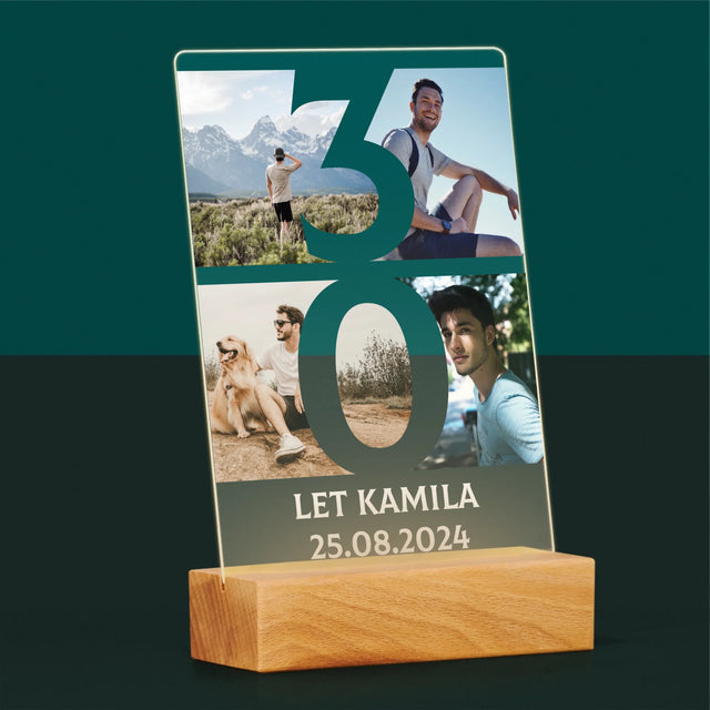 Fotokoláž: 30 Let Číslo Fotky - Tisk Na Akrylovém Skle