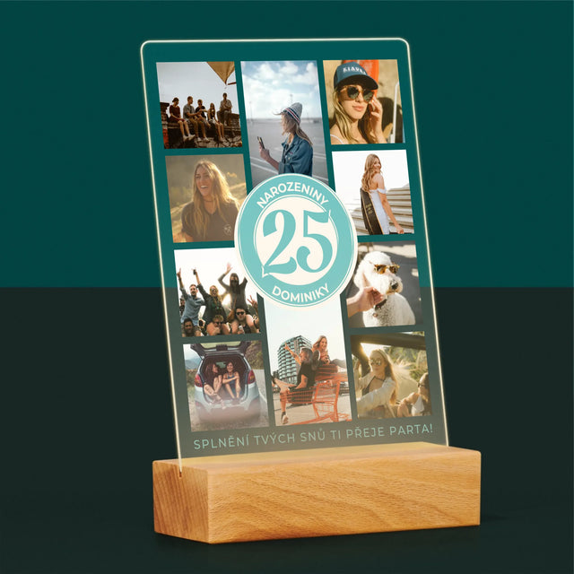 Fotokoláž: 25. Narozeniny - Tisk Na Akrylovém Skle
