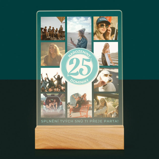 Fotokoláž: 25. Narozeniny - Tisk Na Akrylovém Skle