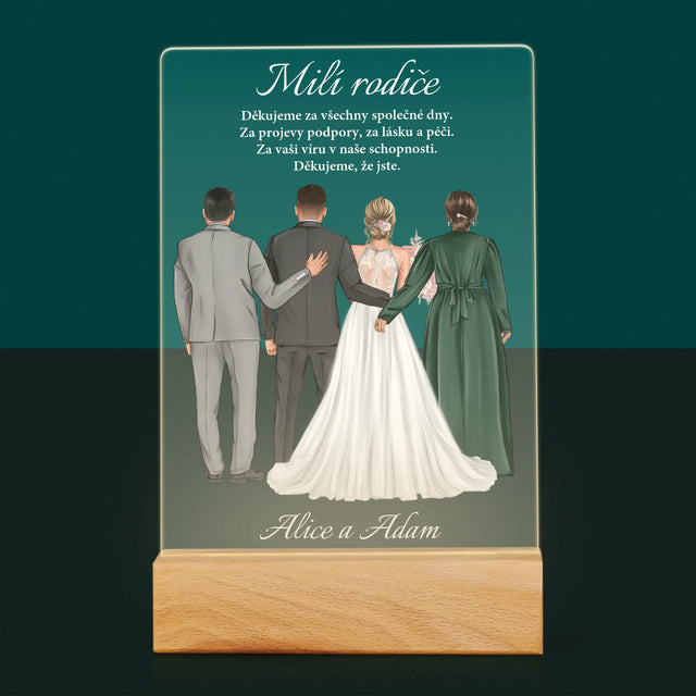 Designér Postav: Milí Rodiče Děkujeme - Tisk Na Akrylovém Skle