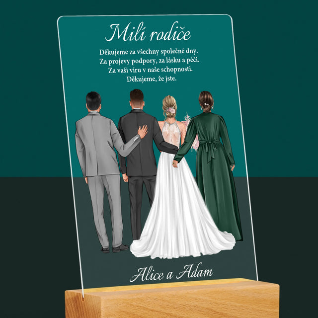 Designér Postav: Milí Rodiče Děkujeme - Tisk Na Akrylovém Skle