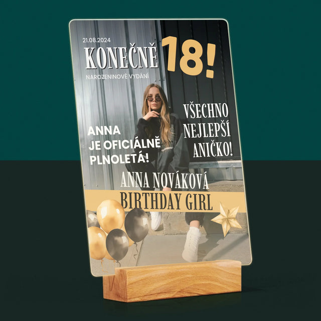 Obálka Časopisu: Konečně 18 - Tisk Na Akrylovém Skle