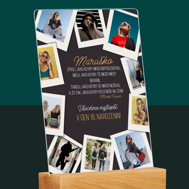 Fotokoláž: Přání K Narozeninám - Tisk Na Akrylovém Skle