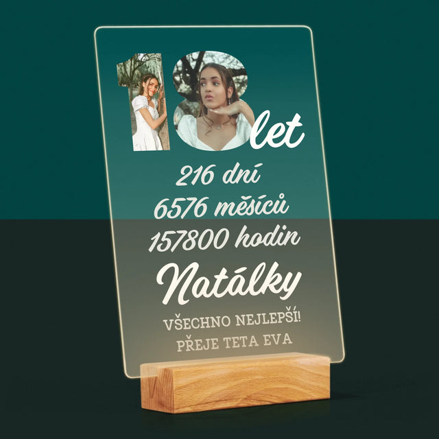 Slovo Z Fotek: 18 Let Odpočítávání - Tisk Na Akrylovém Skle