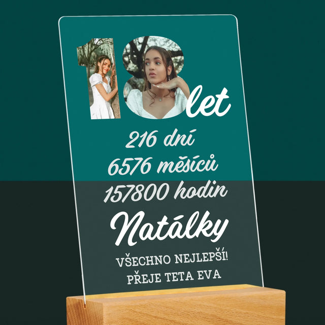 Slovo Z Fotek: 18 Let Odpočítávání - Tisk Na Akrylovém Skle