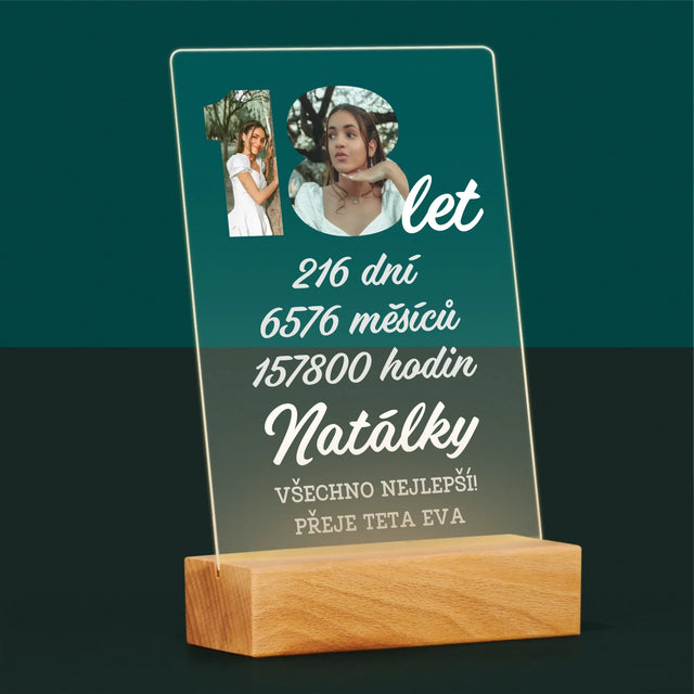 Slovo Z Fotek: 18 Let Odpočítávání - Tisk Na Akrylovém Skle