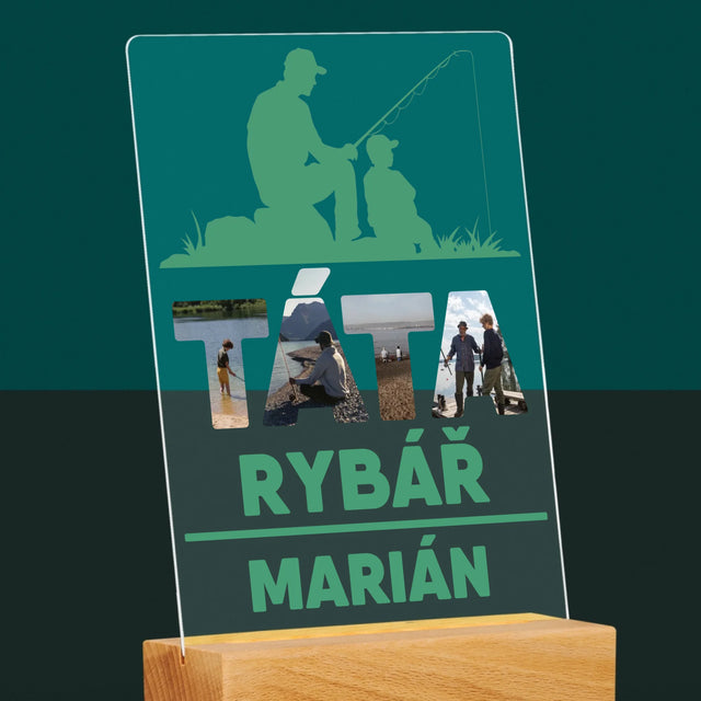 Slovo Z Fotek: Táta Rybář - Tisk Na Akrylovém Skle