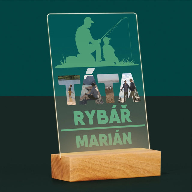 Slovo Z Fotek: Táta Rybář - Tisk Na Akrylovém Skle
