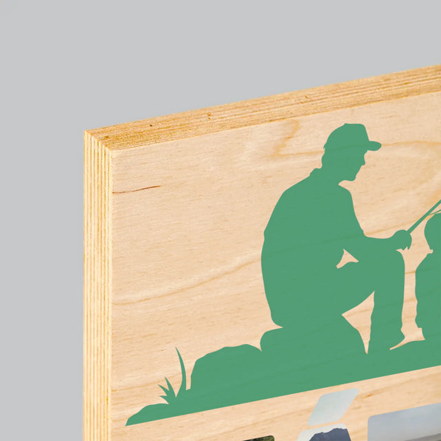 Slovo Z Fotek: Táta Rybář - Tisk Na Dřevo