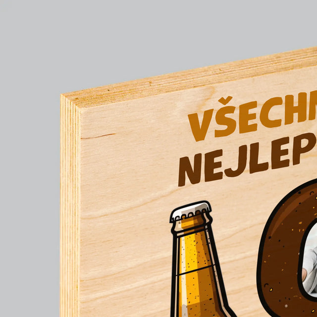 Fotokoláž: 18 Pivo - Tisk Na Dřevo