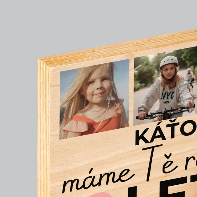 Fotokoláž: Máme Tě Rádi Už 18 Let - Tisk Na Dřevo