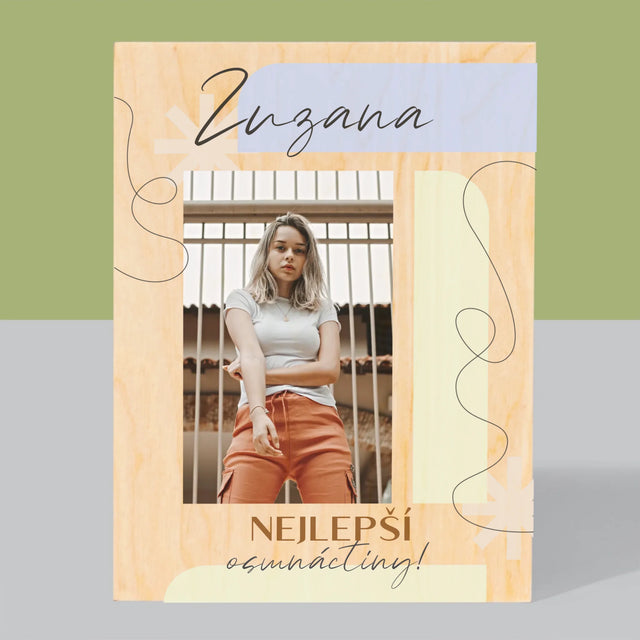 Fotka S Textem: Nejlepší Osmnáctiny - Tisk Na Dřevo