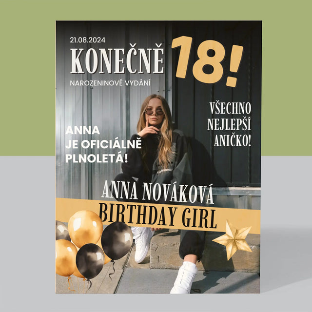 Obálka Časopisu: Konečně 18 - Tisk Na Dřevo