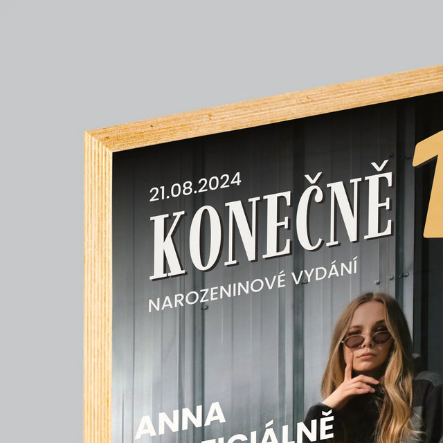 Obálka Časopisu: Konečně 18 - Tisk Na Dřevo