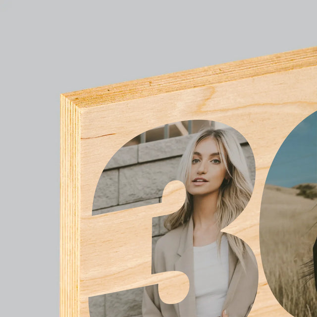 Slovo Z Fotek: 30. Narozeniny Podpis - Tisk Na Dřevo