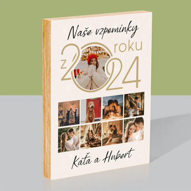 Fotokoláž: Naše Vzpomínky Z Roku - Tisk Na Dřevo