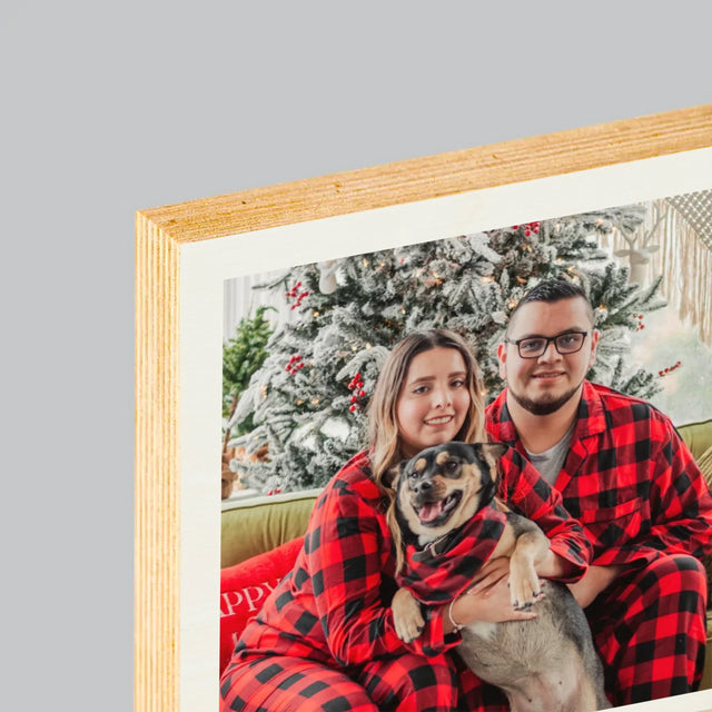 Fotokoláž: Veselé Vánoce - Tisk Na Dřevo