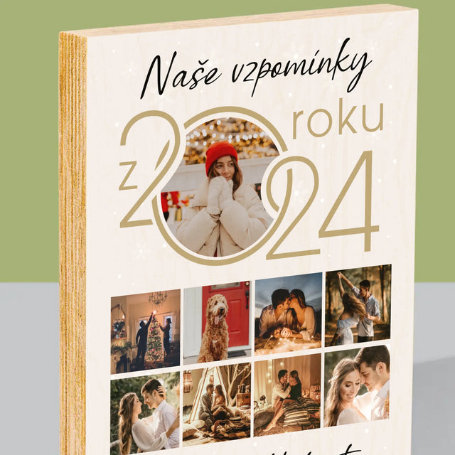 Fotokoláž: Naše Vzpomínky Z Roku - Tisk Na Dřevo