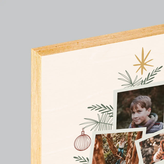 Fotokoláž: Vánoční Stromeček - Tisk Na Dřevo