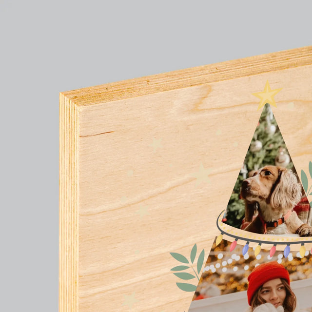 Fotokoláž: Kouzelné Vánoce Stromeček - Tisk Na Dřevo