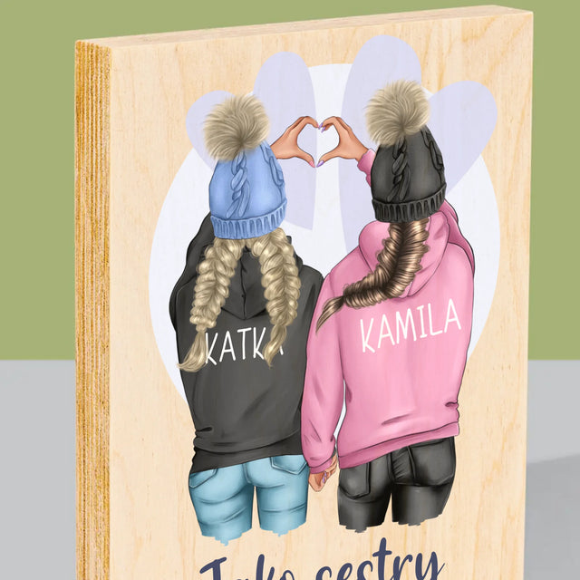 Designér Postav: Zimní Kamarádky - Tisk Na Dřevo