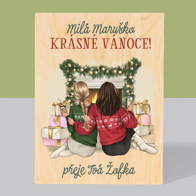 Designér Postav: Vánoční Kamarádky - Tisk Na Dřevo