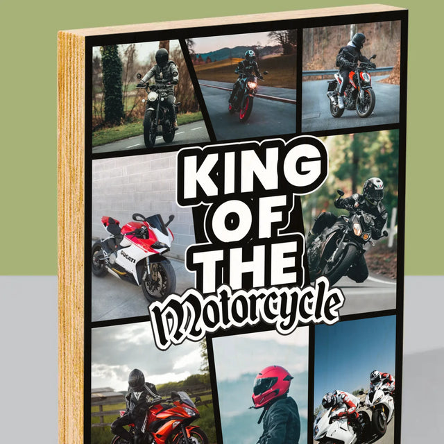 Fotokoláž: King Of The Motorcycle - Tisk Na Dřevo