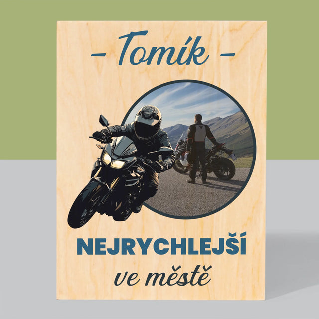 Fotka S Textem: Nejrychlejší Ve Městě - Tisk Na Dřevo