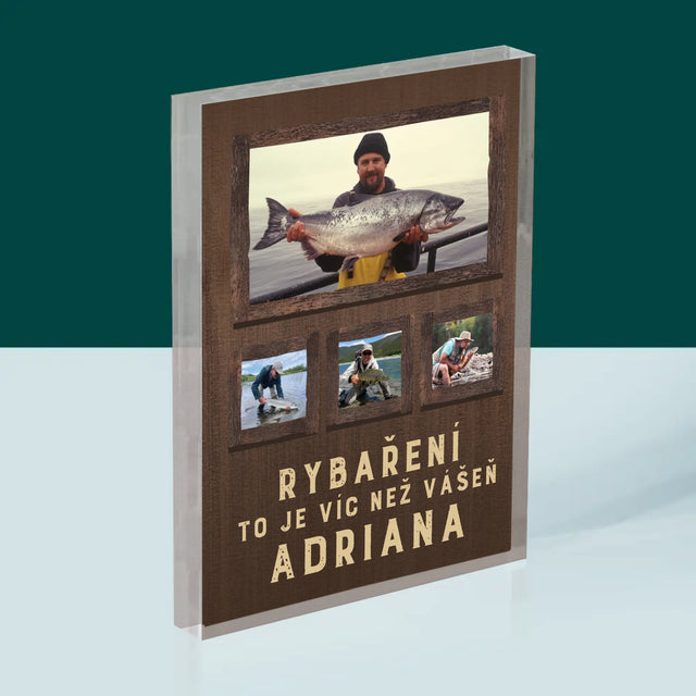 Fotokoláž: Rybaření - Akrylový Blok