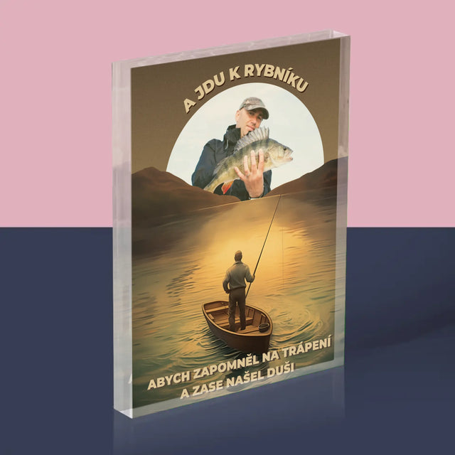 Fotka S Textem: A Jdu K Rybníku - Akrylový Blok