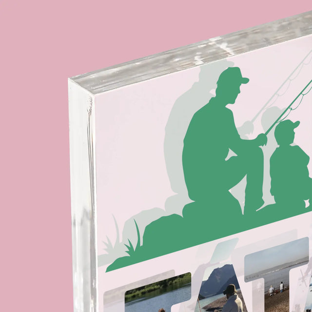 Slovo Z Fotek: Táta Rybář - Akrylový Blok