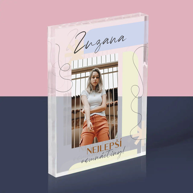 Fotka S Textem: Nejlepší Osmnáctiny - Akrylový Blok