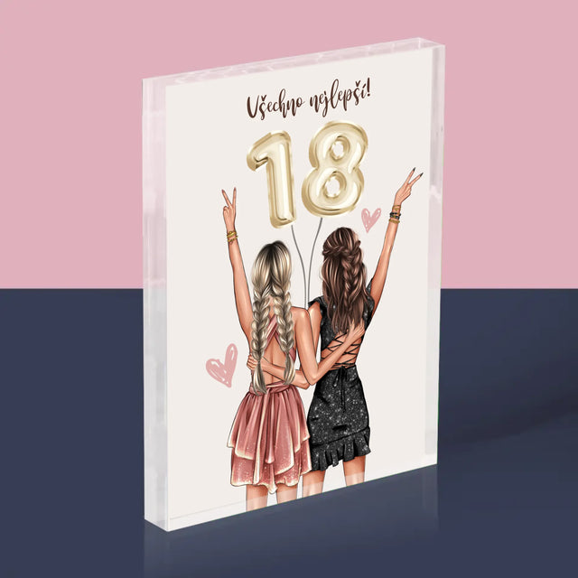 Designér Postav: Přítelkyně Osmnáctiny - Akrylový Blok