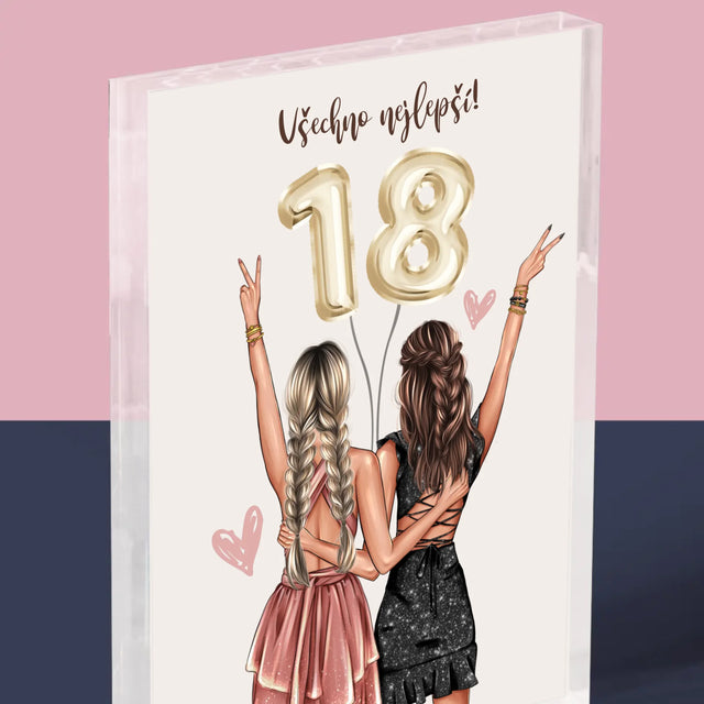 Designér Postav: Přítelkyně Osmnáctiny - Akrylový Blok