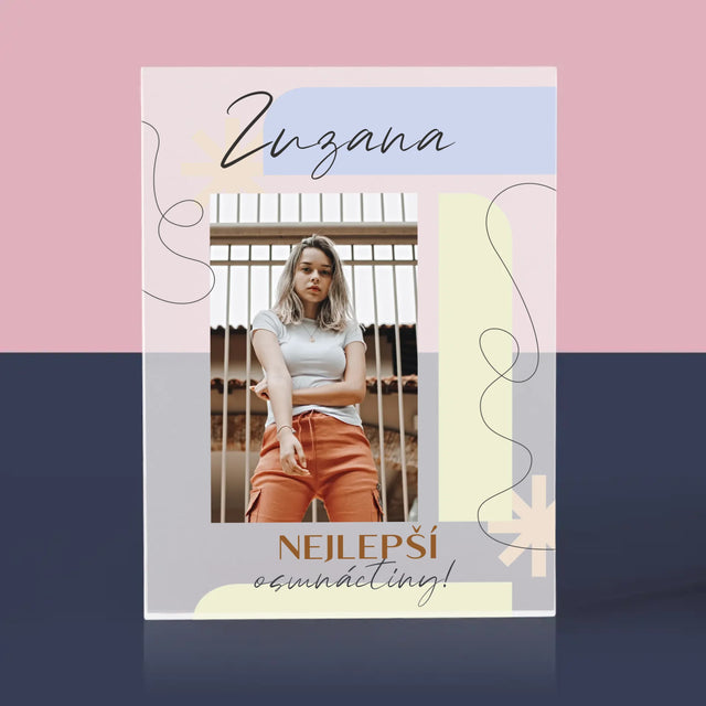 Fotka S Textem: Nejlepší Osmnáctiny - Akrylový Blok