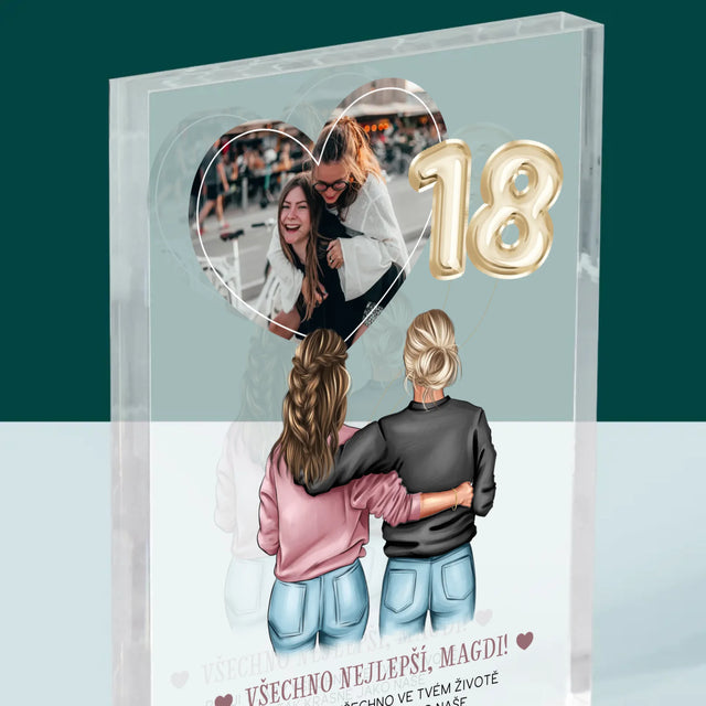 Designér Postav: 18. Narozeniny Přítelkyně - Akrylový Blok