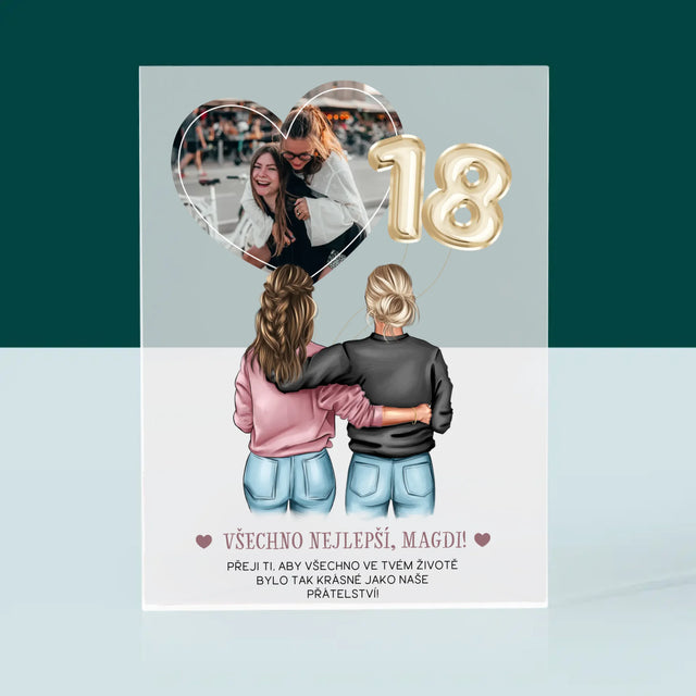 Designér Postav: 18. Narozeniny Přítelkyně - Akrylový Blok