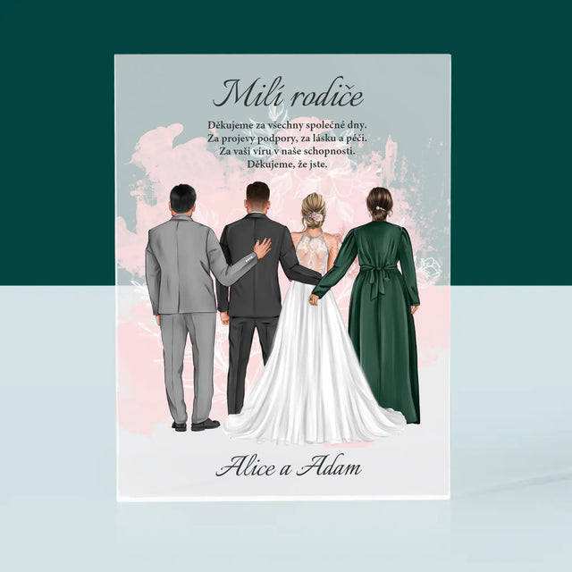 Designér Postav: Milí Rodiče Děkujeme - Akrylový Blok