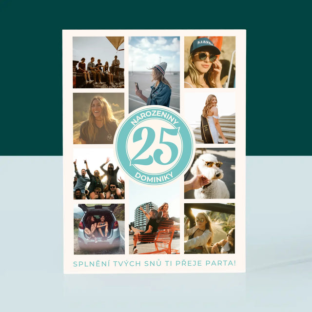 Fotokoláž: 25. Narozeniny - Akrylový Blok