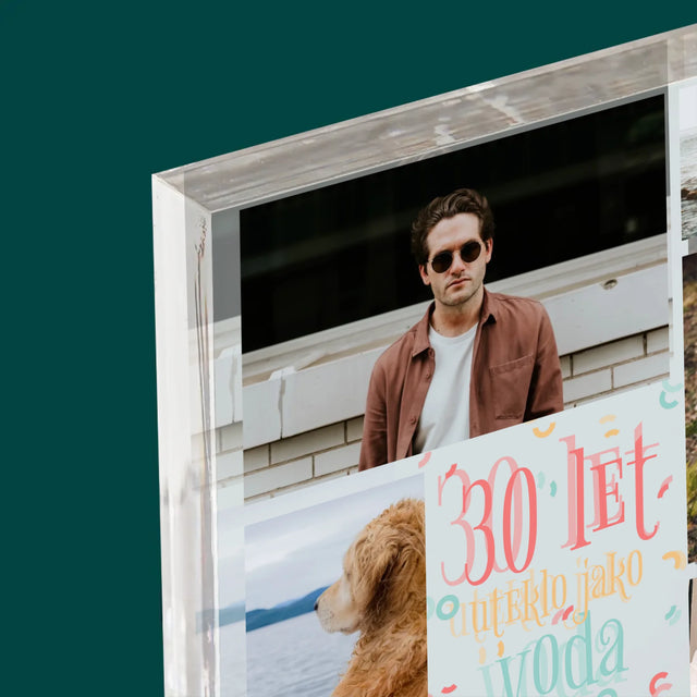 Fotokoláž: 30 Let Uteklo - Akrylový Blok