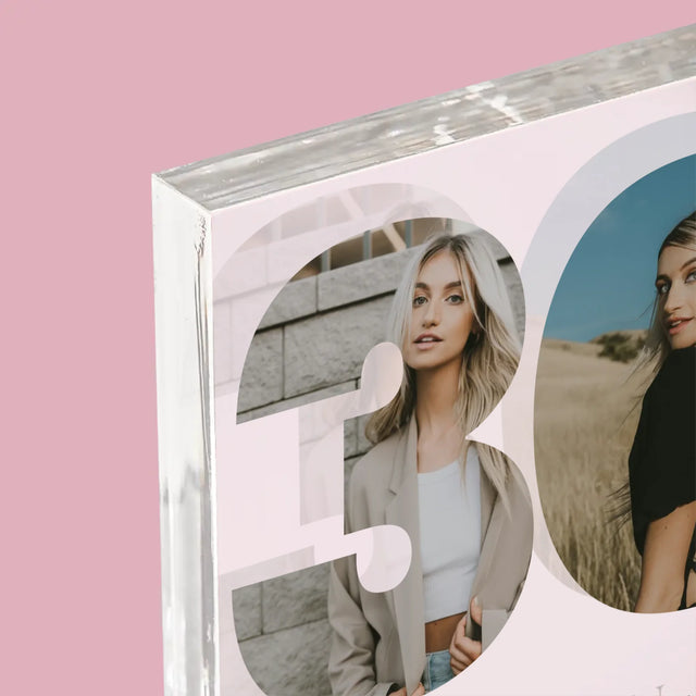 Slovo Z Fotek: 30. Narozeniny Podpis - Akrylový Blok