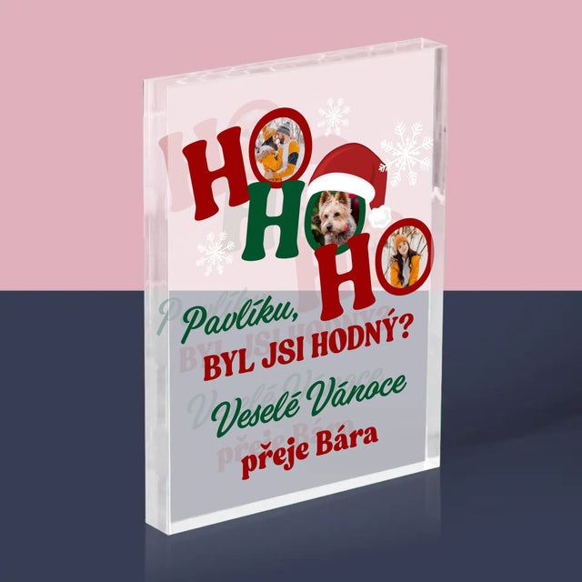 Fotokoláž: Ho Ho Ho - Akrylový Blok