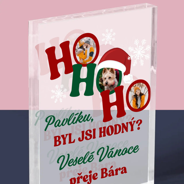 Fotokoláž: Ho Ho Ho - Akrylový Blok