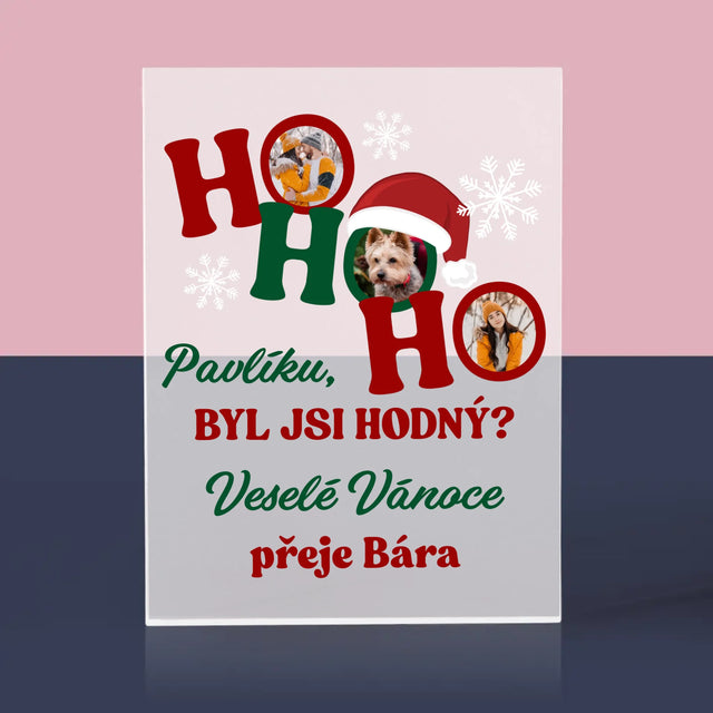 Fotokoláž: Ho Ho Ho - Akrylový Blok