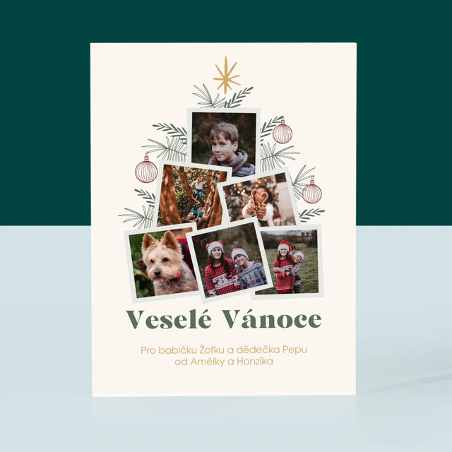 Fotokoláž: Vánoční Stromeček - Akrylový Blok