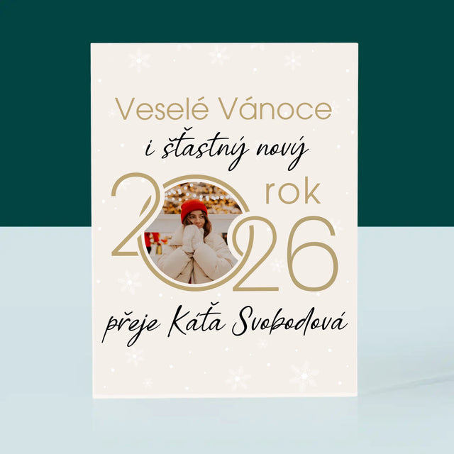 Fotokoláž: Šťastný Nový Rok - Akrylový Blok