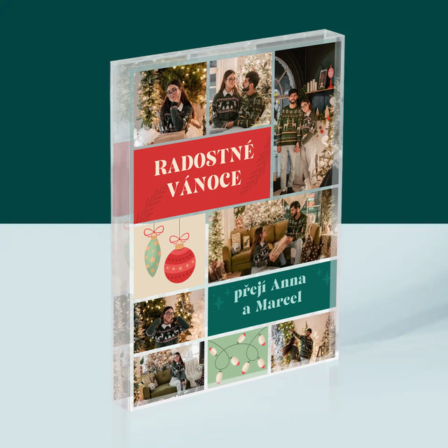 Fotokoláž: Vánoční Fotky - Akrylový Blok