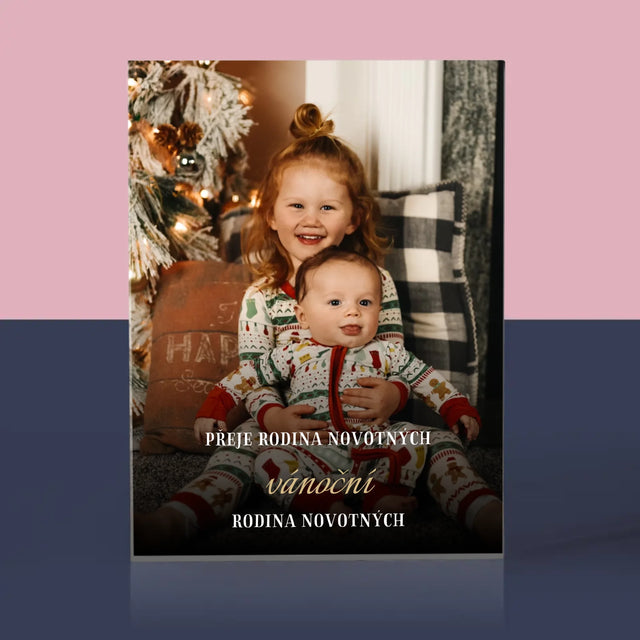 Fotka S Textem: Krásné Vánoce - Akrylový Blok