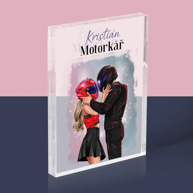 Designér Postav: Motorkář - Akrylový Blok